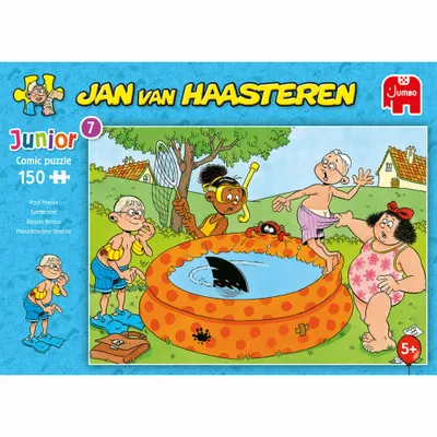 Image de Jumbo Spiele Jan van Haasteren Junior - Streiche im Pool, Puzzle pour enfants, Puzzle pour enfants, jeu de pose, 150 pièces, 20078