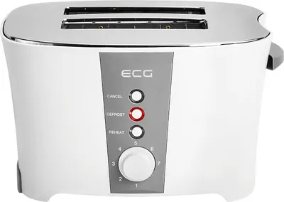 Produktbild von ECG ST 818 Toaster 800 Watt, 7 Bräunungsstufen, Weiß/Grau