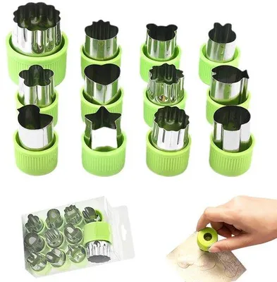Image de 12 emporte-pièces en acier inoxydable pour enfants, biscuits, pâtisserie, décorations