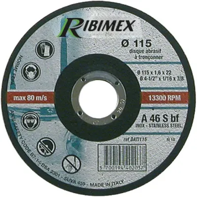 Image de Disque Abrasif 115 mm - Tronçonnage Matériaux - 115x3,2x22,2 mm - Performance et Précision - D-Work