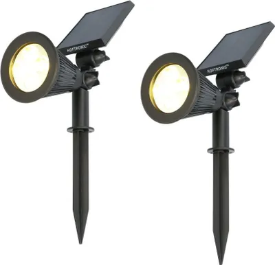 Produktbild von hoftronic Solar Gartenstrahler 2x 2W 3000K 200lm IP65 Schwarz