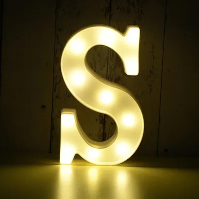 Image de Lettre lumineuse LED 3D, 22 cm lettre S