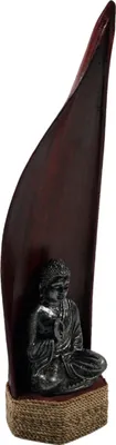 Produktbild von Palmenblatt Buddha, Braun, Holz,Kunstharz, 45*12*11 cm, Buddhas