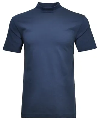 Ragman T-Shirt kurzarm mit Stehkragen in blau
