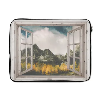 Produktbild von MuchoWow® Laptop Hülle 17 Zoll Laptoptasche Aussicht - Herbst - Berg - Zipper - Schutzabdeckung