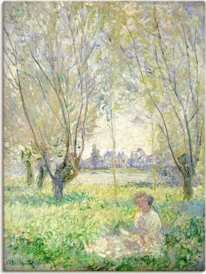 Produktbild von ARTland Leinwandbild Sitzende Frau unter Weiden. 1880 Größe: 45x60 cm