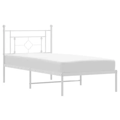 Produktbild von Bettgestell mit Kopfteil Metall Weiß 90x200 cm
