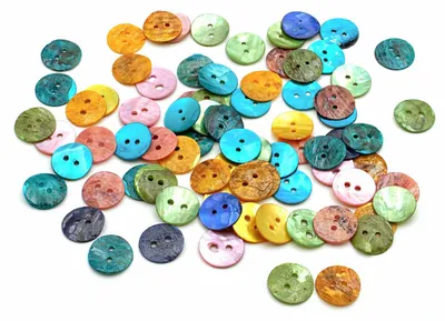 Produktbild von Vintageparts Perlmuttknöpfe Farbmix 12,7 mm 2-Loch Naturperlmutt, ca. 80 Stück