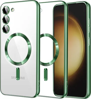 Produktbild von Techsuit Luxury Crystal Back Cover Hülle mit MagSafe für Samsung Galaxy S23 Plus - Hellgrün