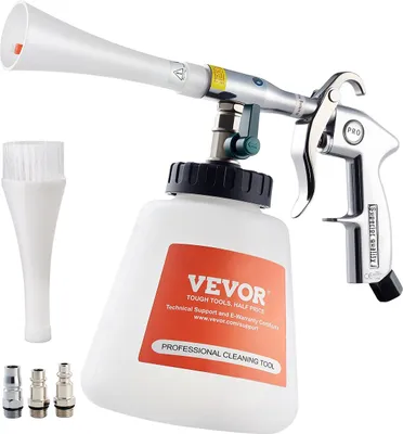 Zdjęcie produktu dla Pistolet do czyszczenia samochodów VEVOR, pistolet do mycia 6-9,2 bar z 2 dyszami i 1 litrową butelką płynu, pistolet do czyszczenia wirowego, pistolet do przedmuchiwania sprężonym powietrzem, kompatybilny ze sprężarką powietrza 1/4 NPT