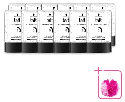 Productafbeelding van 12 x Taft Men Power Gel Extreme, sterke fixatie, 5 - 300 ml - Voordeelverpakking - 12 stuks