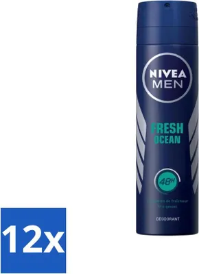 Image de Nivea Men Déodorant Spray - Fresh Ocean - 48 heures d'efficacité - 150 ml - Pack avantage - 12 pièces