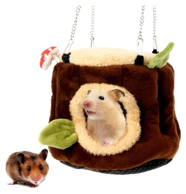 Produktbild von Höhle und Hängematte für Kleintiere, Winterlicher Kuschelsack für Hamster und andere Nagetiere