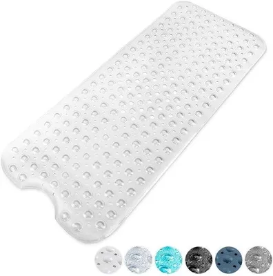 Produktbild von Unyqoos® Rutschfeste Badewannenmatte 40 x 100 cm – 200 Saugnäpfe, schimmelresistent, BPA- & latexfrei, Abflusslöcher, maschinenwaschbar