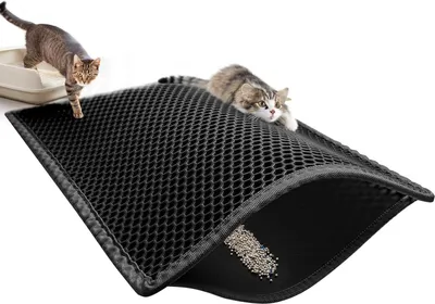Produktbild von Katzenbakmat - 30*45cm - M - EVA-Material - doppellagiges Honigwaben-Design mit großen Löchern - Katzenbakmat - weich und hautfreundlich - waschbar - Klo-Matte - Katzenstreu-Matte - Spritzschutz für Katzenstreu