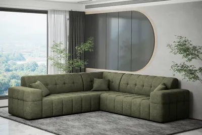 Produktbild von Kaiser Möbel Ecksofa Corner Eckouch Wohnzimmer NIMES stilvol viele farben Stoff Perfect Harmony Grün