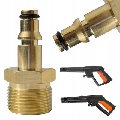 Obrázek produktu pro Rosfix Adaptér M22 na Rychlospojku – Mosaz, Kolík 14 mm | Pro Tlakové Myčky Patriot, Daewoo, Bort a Yili | Těsný a Odolný