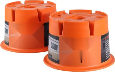 Immagine prodotto di Supporto stabilizzatore 2000 lbs per rimorchi RV - Blocco ruota 2-pack - Accessori da viaggio