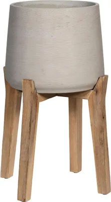 Produktbild von Patt-Pflanzgefäß mit hohen Beinen, Antikgrau, mehrere Größen - PotteryPots PPPFH3026-14-34