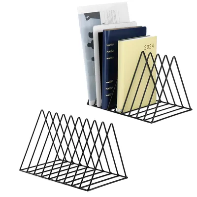 Produktbild von Acryl Zeitschriftensammler Schwarz,9 Fächer Zeitschriftenständer aus Metall, Organizer für Bücher, Magazine, Dokumente