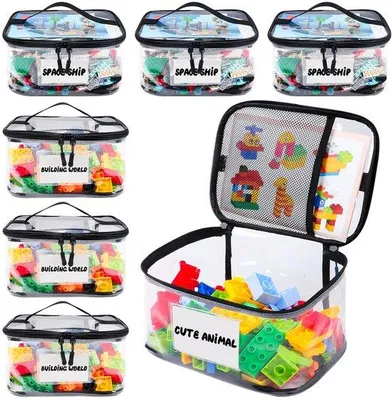 Produktbild von 6 Stück Wasserfeste PVC Spielzeugkiste, große Kapazität, Schwarz
