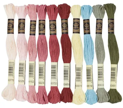 Stickgarn-Set 10 Farben Baumwolle Kreuzstich DIY