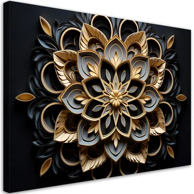 Produktbild von Leinwandbild für Büro 3D-Blumen 60x40 Feeby Blau bild für die wand bereit zum aufhängen