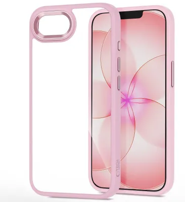 Produktbild von Handyhülle mit Kameraabdeckung für iPhone 17e / 16e, Tech-Protect MagMat, Transparent und Rosa