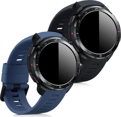 Produktbild von kwmobile 2x Uhrenarmband für HONOR Watch GS Pro Armband - Fitnesstracker Band Set aus TPU Silikon - Ersatzarmband Smartwatch - Schwarz Dunkler
