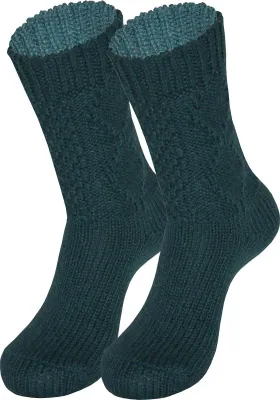 Produktbild von Tobeni 1 Paar Trachten Socken zu Dirndl und Lederhosen für Damen und Herren, Farbe:Raute Petrol, Grösse:35-38