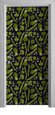 Produktbild von Tür Selbstklebende 90x210 cm Türfolie Türtapete Klebefolie - Grünes Gemüse