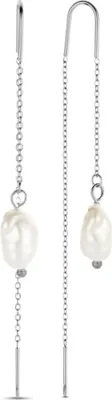Produktbild von CO88 Collection 8CE-70429 Ohrringe aus Stahl – Damen – Perle – 7,5 x 6 mm – Durchsteck-Ohrring – 7,5 cm – Stahl – Silberfarben