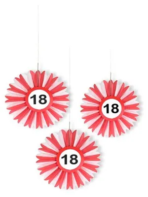 Produktbild von 3 Verkehrsschild 18 Papierrosette 25cm