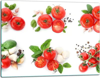 Produktbild von Glasschneidebrett Herdabdeckplatte Glaskeramikkochfeld Universal 52x40 cm Weiß Tomate