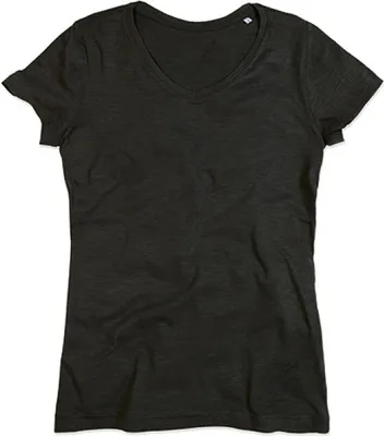 Produktbild von Stedman Sharon V-Neck Women Damen T-Shirt, Größe:M, Farbe:Black Opal