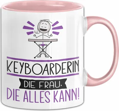 Produktbild von Keyboarderin Geschenk Tasse Becher Die Frau Die Allen Kann Geschenkidee für eine Keyboarderin Lustig (Rosa)