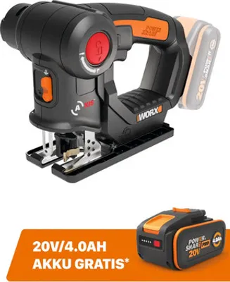 Image de Scie multifonctions sans fil 2-en-1 WORX 20V Axis 100mm WX550.9 +  : batterie de rechange WA3644 20V (4,0 Ah)