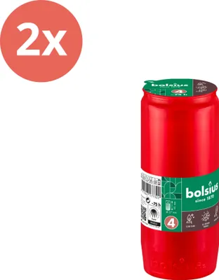 Produktbild von Bolsius - Gedenklicht - Ohne Deckel - Rot - 75 Brennstunden - Vorteilspack - 2 Stücke