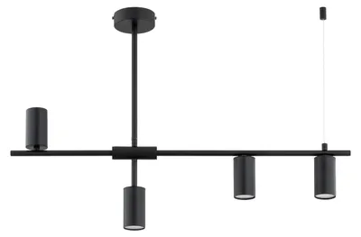 Produktbild von Hängeleuchte SAUR, schwarz, 4xGU10, 10W pro Leuchtmittel, Metall, Abmessungen: 54x81x10cm, IP20, Marke: Alfa