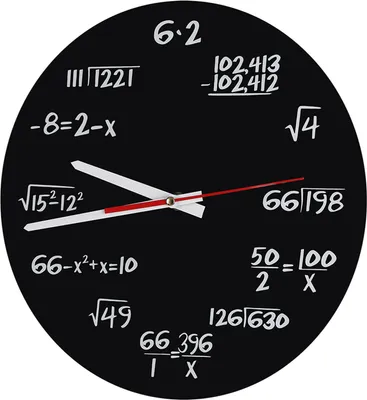 Obrázek produktu pro Akrylové nástěnné hodiny v moderním matematickém designu – dekorativní doplňky do domácnosti nebo kanceláře