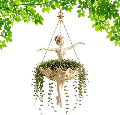 Produktbild von Blumentopf Hängend Balletttänzerin Blumenampel Garten Balkon Deko