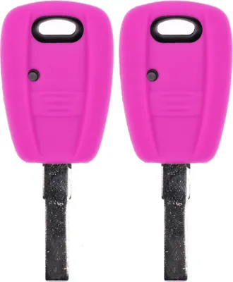 Produktbild von 2x Auto Schlüssel Silikon Schutz Hülle Pink kompatibel mit FIAT Panda Brava Bravo Punto Stilo 1 Tasten Funk Fernbedienung