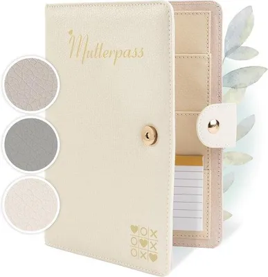 Produktbild von Famanu Organizer für Mutterpass - Mit Magnetverschluss - Inklusive Notizblock und 8 Fächern
