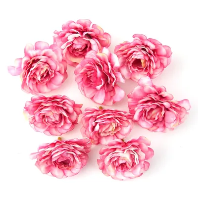 Produktbild von 10 stücke mehrschichtige künstliche simulation blumenköpfe hochzeit wohnkultur-Rosenrot