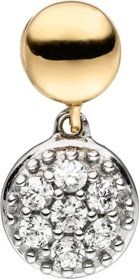 Produktbild von JOBO Anhänger 375 Gold Gelbgold Weißgold bicolor 7 Zirkonia Goldanhänger