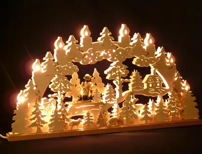 Produktbild von Original Erzgebirgischer Marken Schwibbogen Lichterbogen 70 x 43 cm S70-2_31