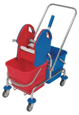 Produktbild von CleanSV Reinigungswagen 2 x 18 Liter Eimer, Presse, Deichsel