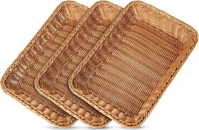 Zdjęcie produktu dla Zestaw koszy na pieczywo Nowoczesne kosze na pieczywo Sztaplowany kosz na owoce 35x25x7cm