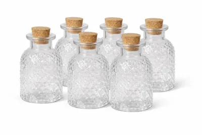 6er Set Glasfläschchen 100 ml mit Korkverschluss – für Öl, Essig und Sirup
