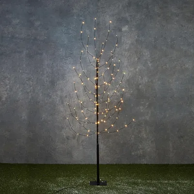 Image de Luca Lighting Arbre à LED 140 LED blanc chaud 1,4m Outdoor noir